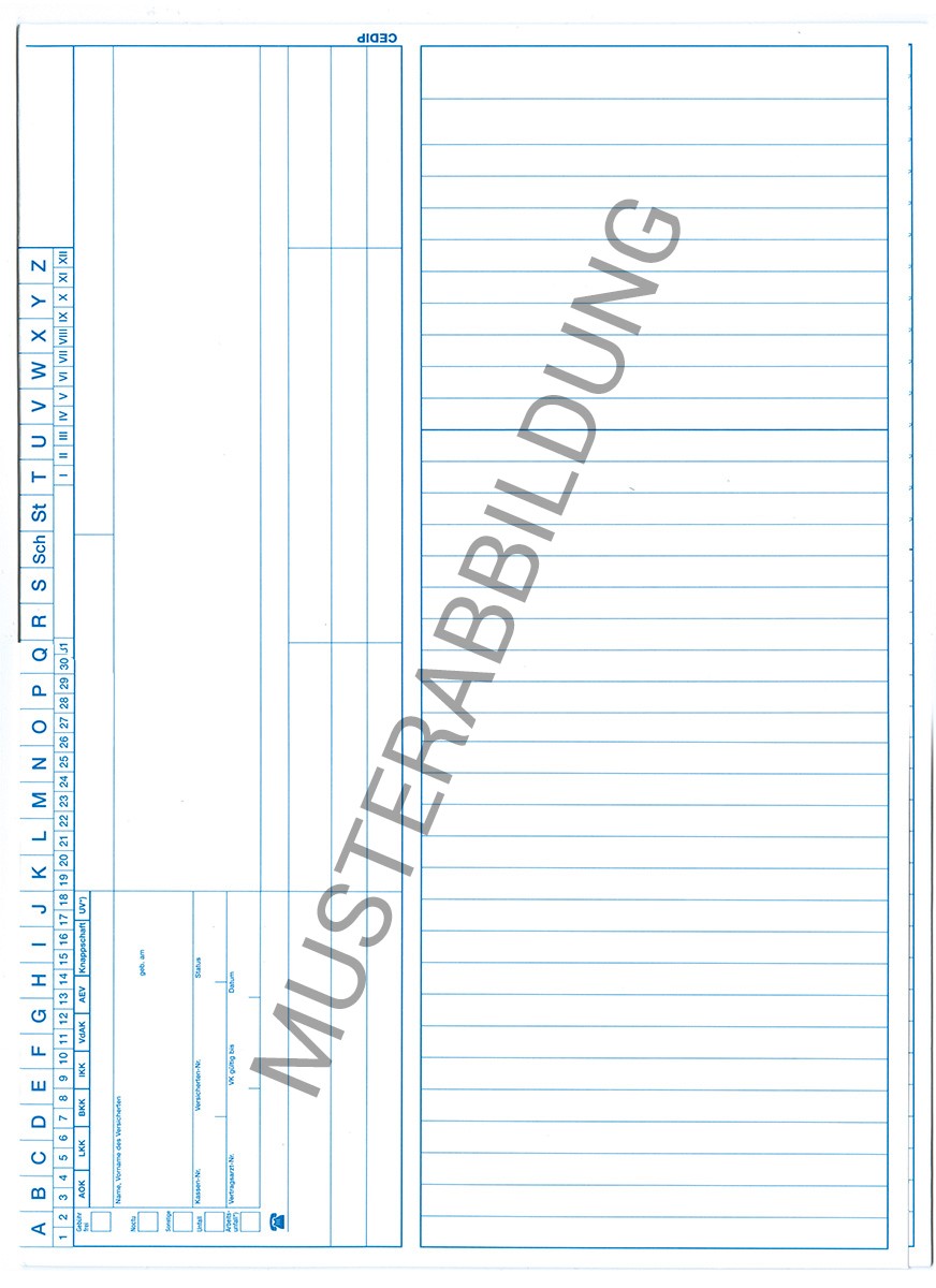 Documed 4 im praktischen DIN A4 Format, ideal für die Dokumentation in der Arztpraxis. Diese gebrauchsfertigen, gefalteten Blätter sind in einem klassischen Weiß gehalten und kommen in einer Verpackungseinheit von 200 Stück.