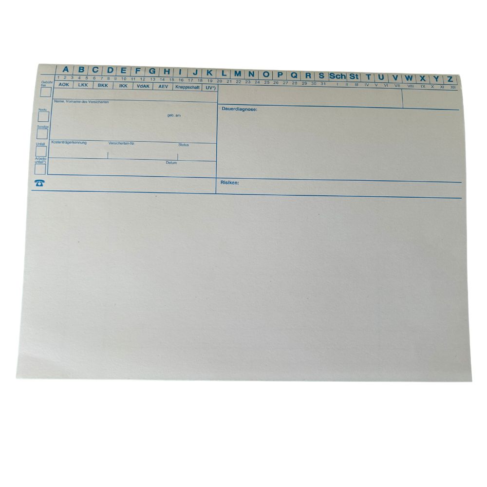 OPTIMA Karteimappe, gefaltet, weiß/blau