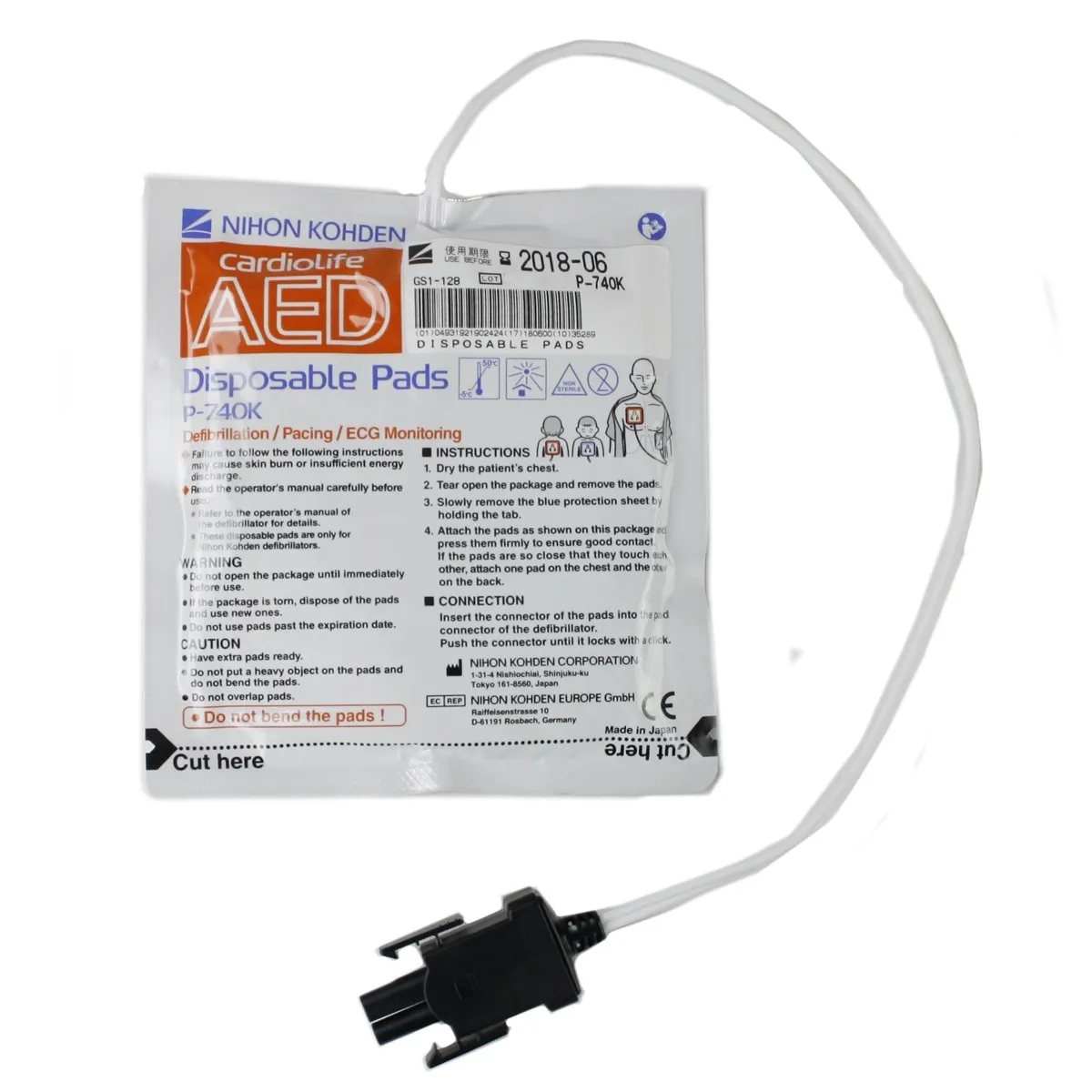 Pads für den Defibrillator.