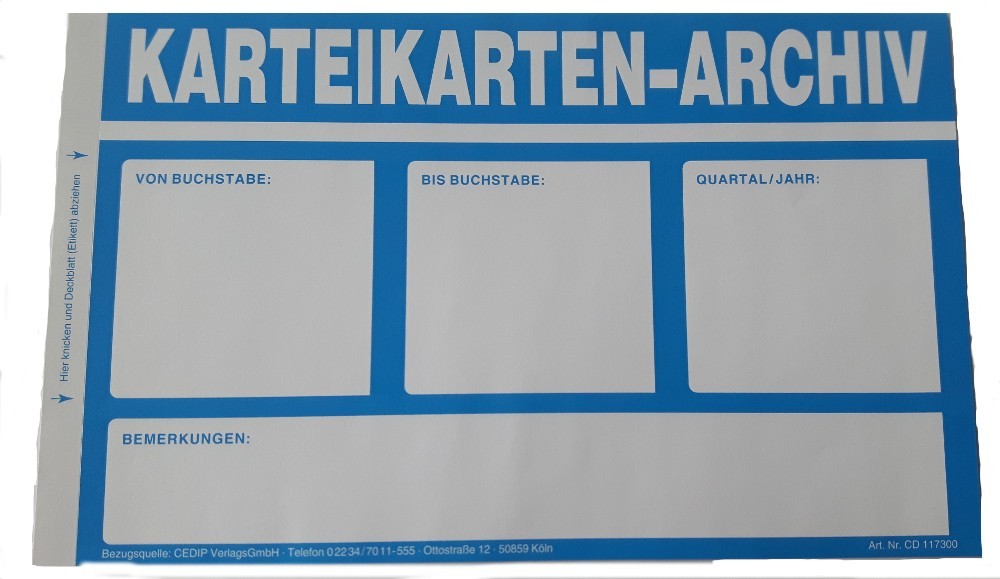 Aufkleber für Archiv-Kartons