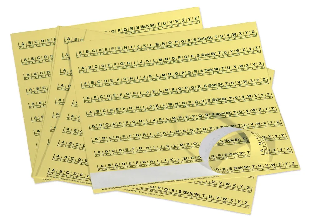 Alphabetleisten für OPTIMA Karteimappen (farbig)