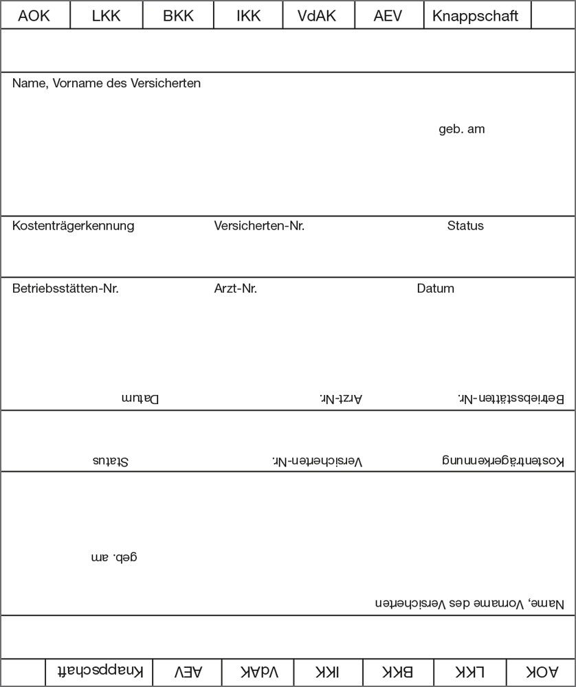 Personalienfeld Etiketten für die eGK (2er ) - für Nadeldrucker