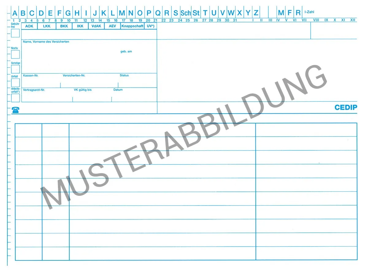 SUPRA Allgemein – eine praktische, gebrauchsfertige Karteimappe im DIN A5 Format, ideal für den Praxisbedarf. Diese gefalteten Karteimappen bieten eine übersichtliche Dokumentation und kommen in einer Verpackungseinheit von 250 Stück.