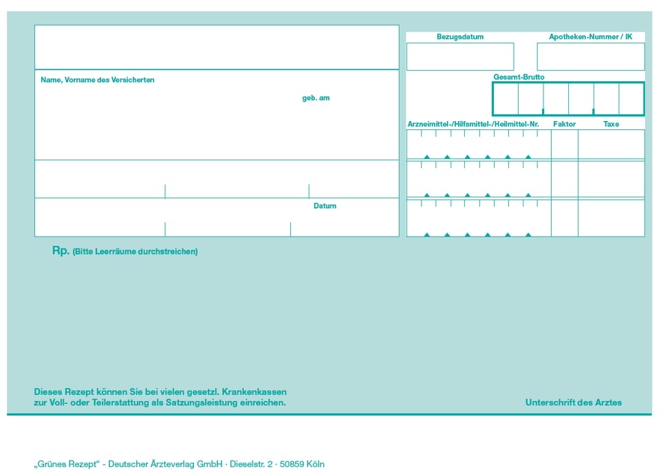 Grüne Privatrezepte (lose)