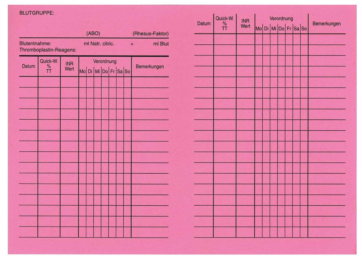 Antikoagulantien-/Marcumar-Behandlungsausweis I Ärzteverlag-Shop