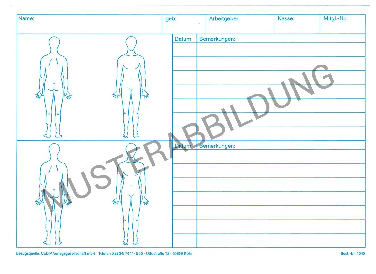 Einlegekarten Physiotherapeuten "Figur"
