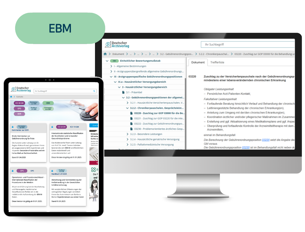 Einheitlicher Bewertungsmaßstab (EBM) - Online-Version