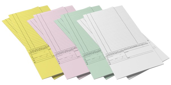 Zweiseitig bedruckte Karteimappe mit Alphabetleiste und Personalienfeld für die eKG, robust und sehr gut beschreibbar, ideal zur Organisation von Patientendaten in Arztpraxen.
